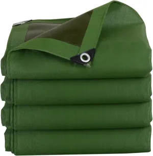 Canvas Tarp 4.9x6.6ft Waterproof Tear Resistant Heavy Duty Tarp with Reinforced Grommets, Multipurpose Protective Thick Outdoor for Camping, Tent, Car