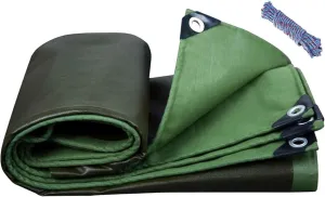 Canvas Tarp, Heavy Duty Waterproof Tarps, Canvas Tarp with Rustproof Grommets, Outdoor Waterproof Tarpaulin, for Camping, Tent Shelter, Boat, Car,Boat, 1.2x1.5m