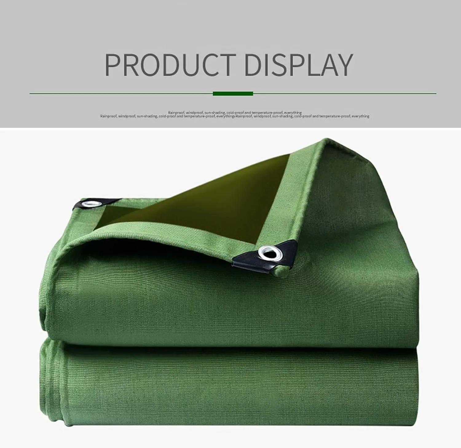 Canvas Tarp, Heavy Duty Waterproof Tarps, Canvas Tarp with Rustproof Grommets, Outdoor Waterproof Tarpaulin, for Camping, Tent Shelter, Boat, Car,Boat, 1.2x1.5m