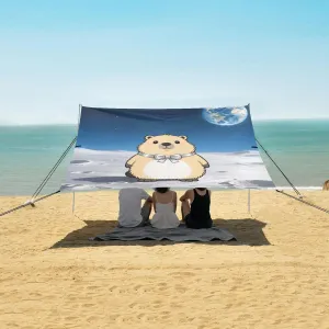 Capybara on The Moon Beach Camping Tent Sun Shelter for Whole Family, Beach Shade Canopy with UPF50  UV Protection,Easy Set Up and Carry,Outdoor Shade for Trips, Fishing, Backyard Fun Picnics