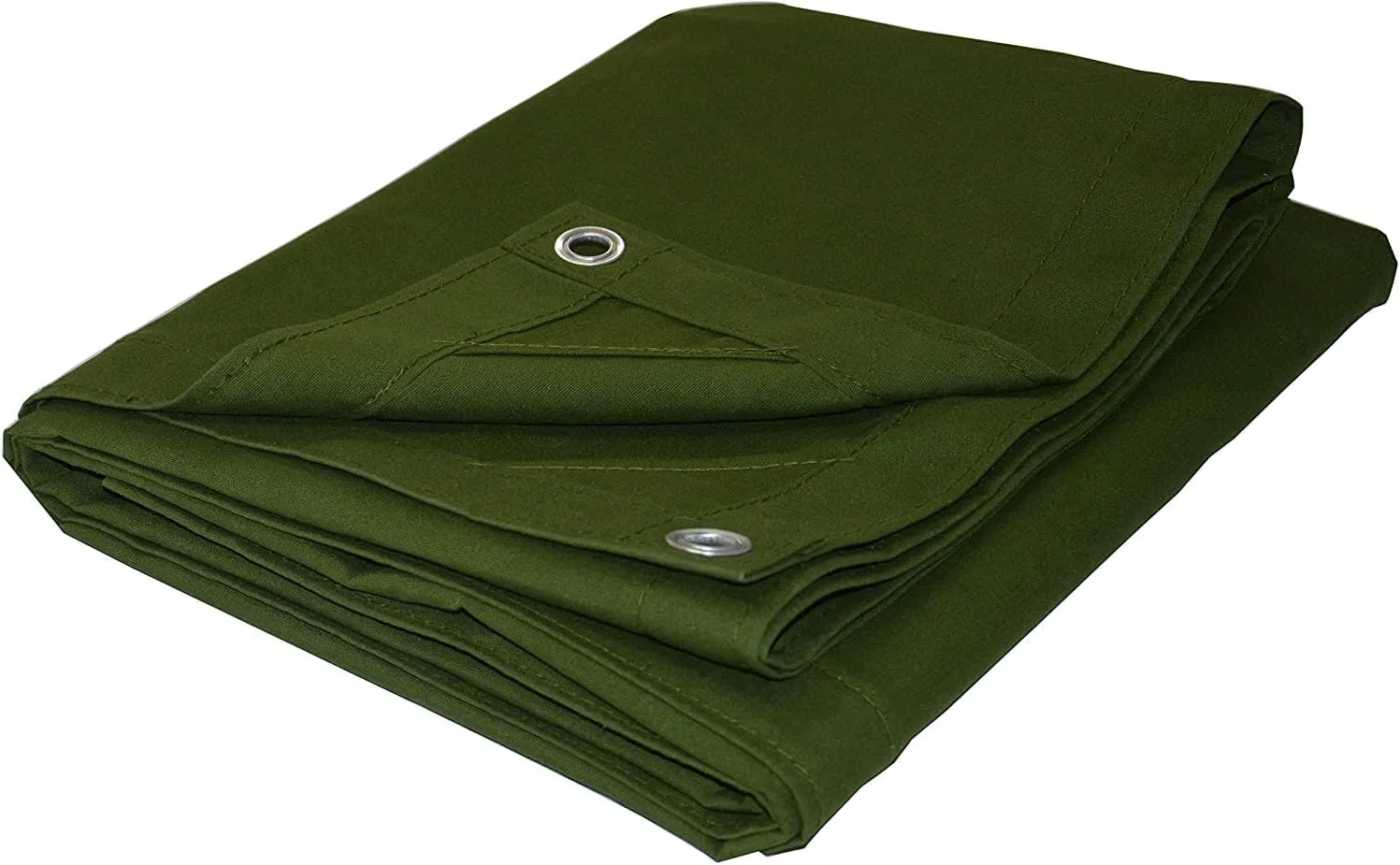 CARTMAN Finished Size 8x10 Feet Canvas Tarp with Rustproof Grommets, Heavy Duty Multipurpose Tarpaulin Cover for Canopy Tent, Roof, Camping, Woodpile
