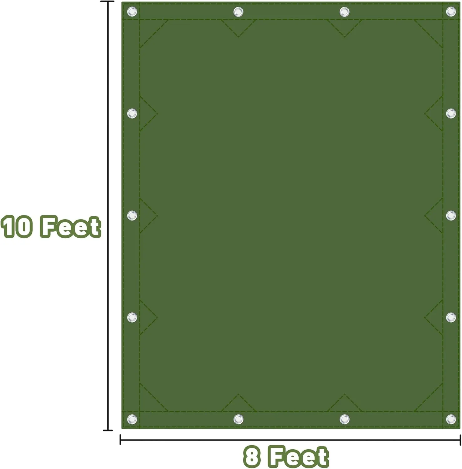 CARTMAN Finished Size 8x10 Feet Canvas Tarp with Rustproof Grommets, Heavy Duty Multipurpose Tarpaulin Cover for Canopy Tent, Roof, Camping, Woodpile