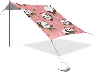Cartoon Panda Cute Designed UPF50  Protection Foldable Beach Tent Waterproof Portable Sunshade with Sand Shovel, Sandbags for Family Trips, Picnics & Camping casitas de Playa para