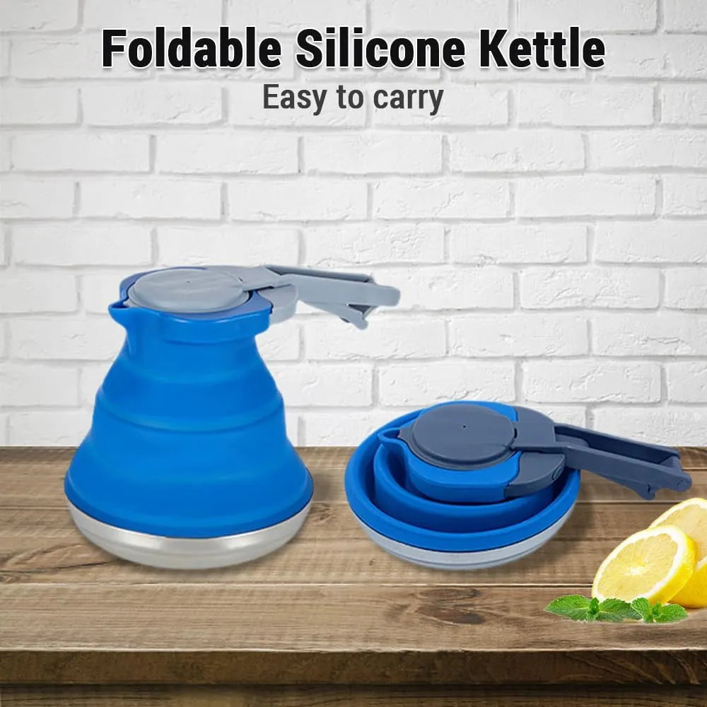 Cative Portable Silicone Kettle Outdoor Silica Gel Folding Coffee Compssion Leak Proof Travel Camping Kettle 1500ML
