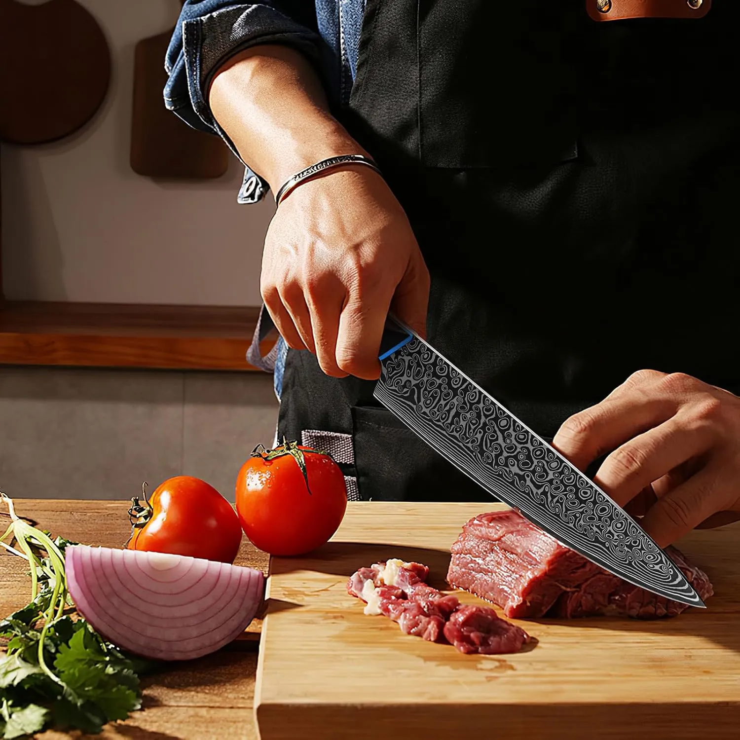 Chef Knife 8 inch, 67-Layer Japanese Damascus Steel Kitchen Knife, Sharp Knife with G10 Handle, Professional Cooking Knives for Home and Kitchen
