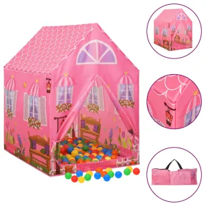 Children Play Tent with 250 Balls Pink 69x94x104 cm