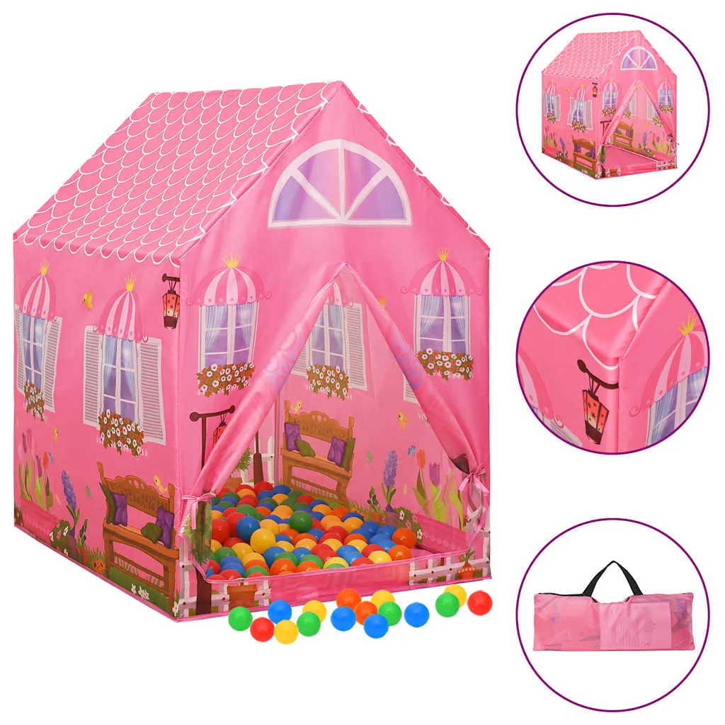 Children Play Tent with 250 Balls Pink 69x94x104 cm