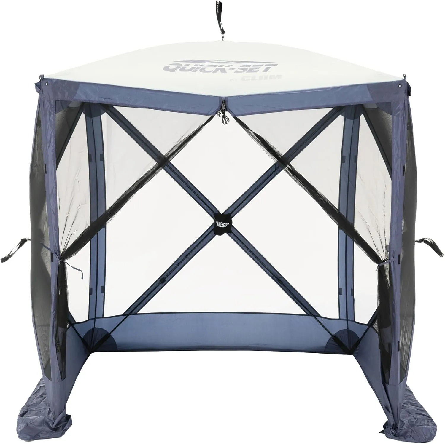 CLAM Quick Set Traveler 6 x 6 Ft Portable Outdoor Shelter, Blue   Clam Quick Set Screen Hub Tent Wind & Sun Panels, Accessory Only, Blue (3 Pack)
