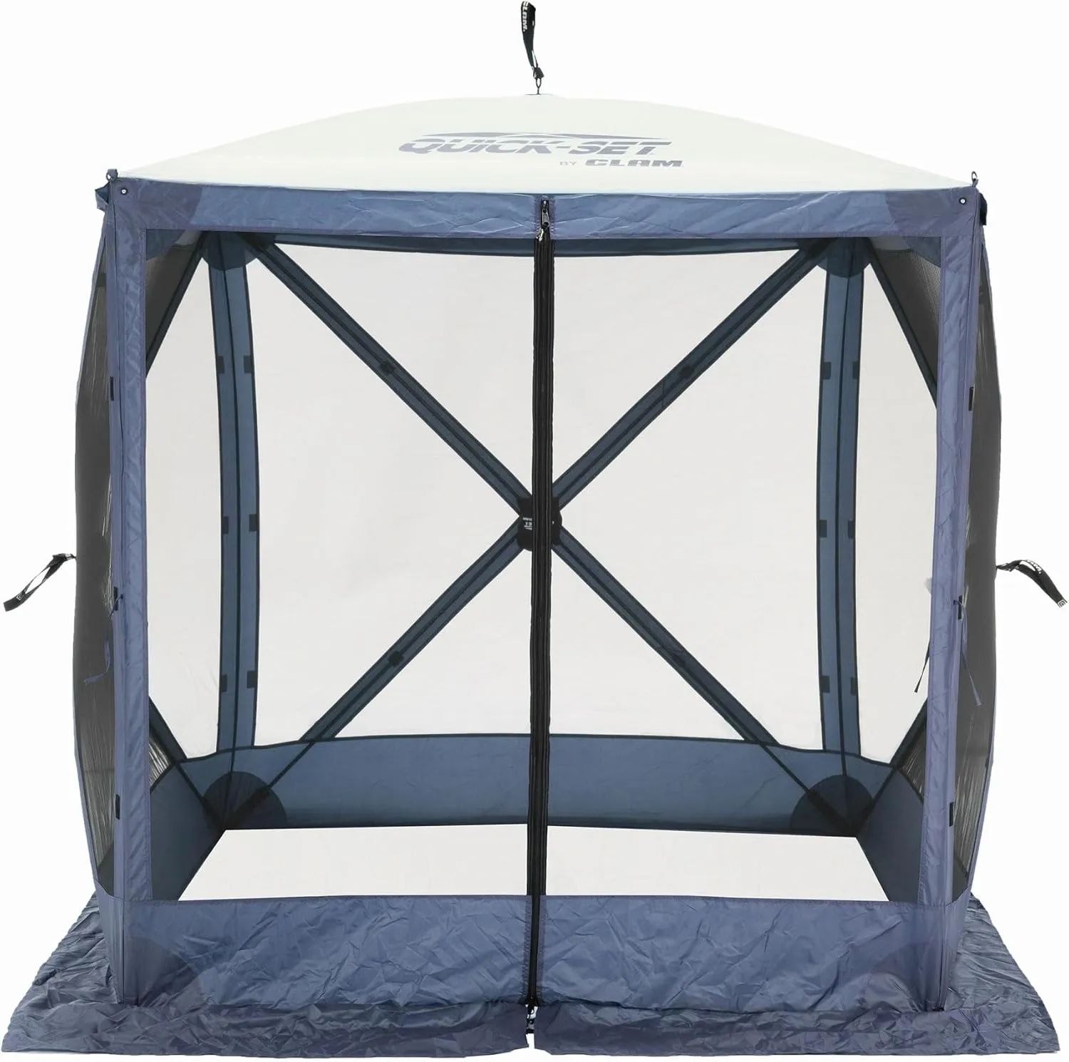 CLAM Quick Set Traveler 6 x 6 Ft Portable Outdoor Shelter, Blue   Clam Quick Set Screen Hub Tent Wind & Sun Panels, Accessory Only, Blue (3 Pack)