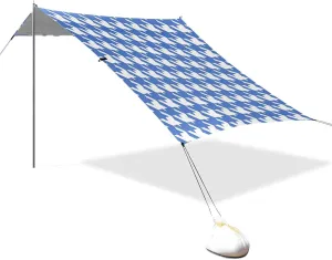 Classical Blue White Houndstooth Designed UPF50 Beach Tent Waterproof Shade Sun Shelter with Carrying Bag for Camping, Picnics, Backyard carpas para Playa en oferta