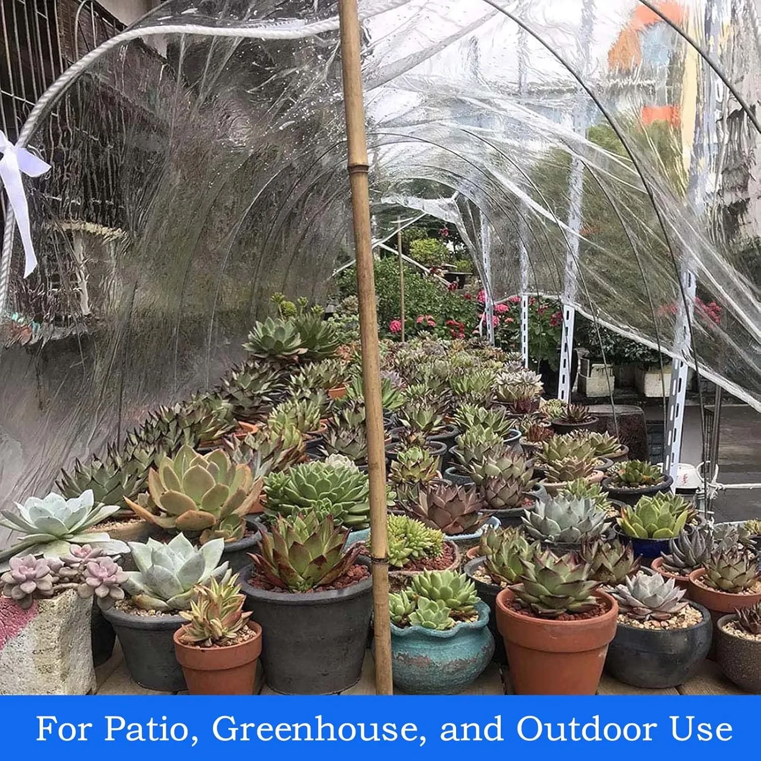 Clear PVC Tarp Heavy Duty Transparent Tarpaulin 4.6x4.9ft, Transparent Tarp Waterproof with Eyelets, Tarpaulin Transparent Thick, for Plants Gardens