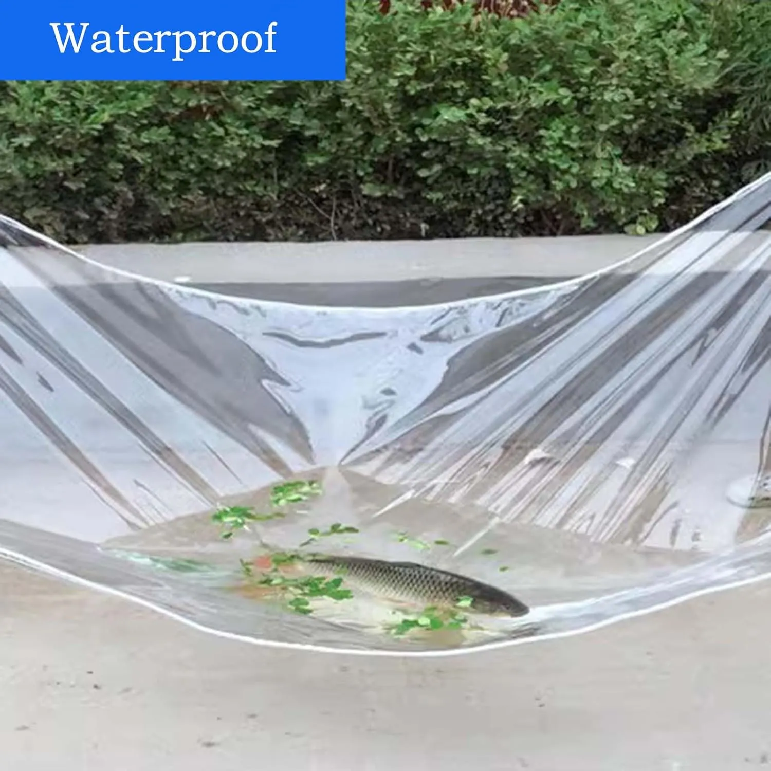 Clear PVC Tarp Heavy Duty Transparent Tarpaulin 4.6x4.9ft, Transparent Tarp Waterproof with Eyelets, Tarpaulin Transparent Thick, for Plants Gardens