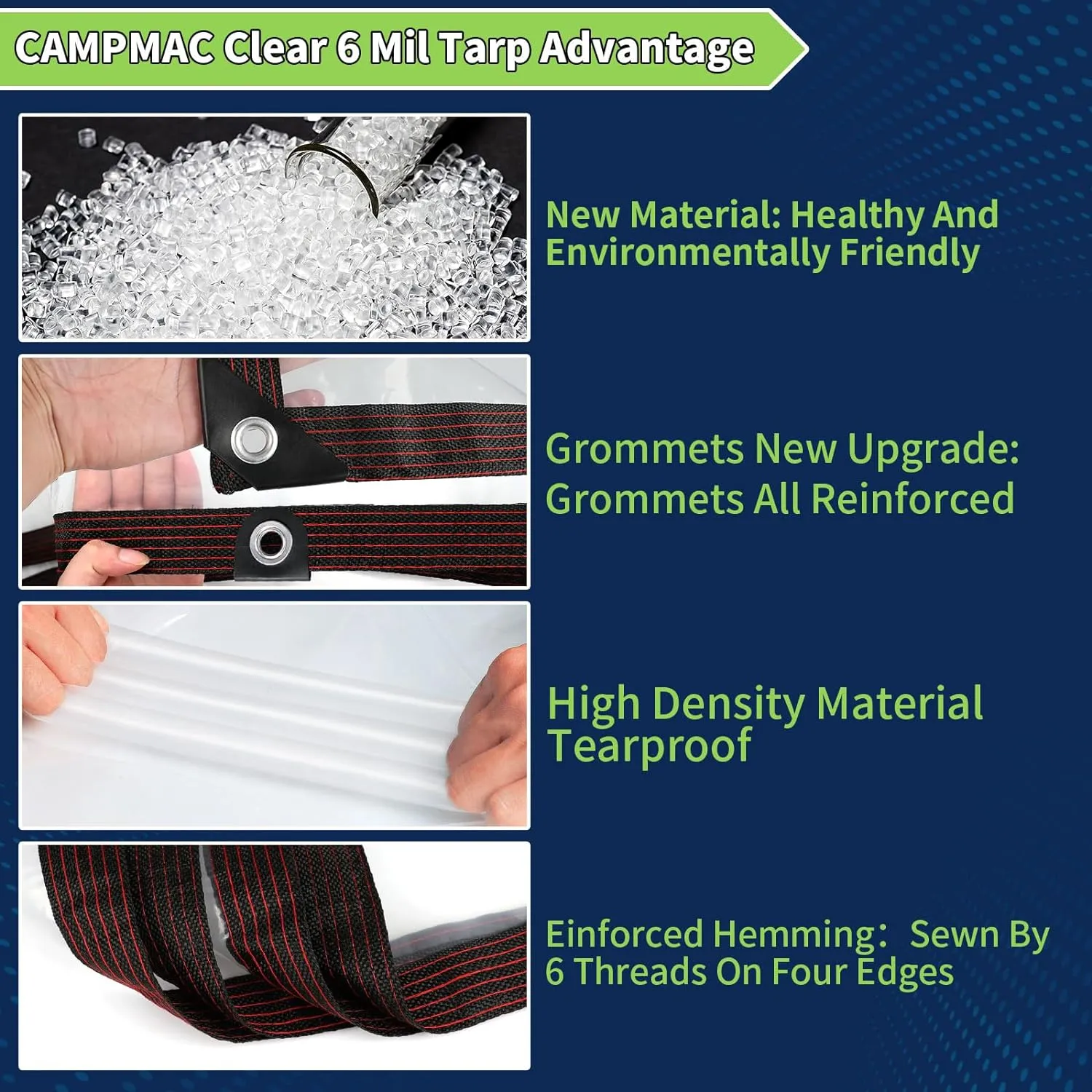 Clear Tarp 8 x 13 FT Medium Duty Waterproof New Material Tarp Cover, Grommet Every 20 Inches, for Plant, Garden, Chicken Coop, Patio