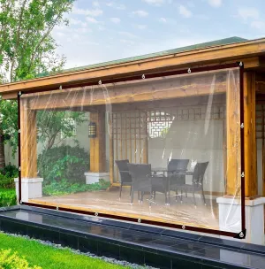 Clear Tarps Heavy Duty Waterproof 8x10 FT - Plastic Vinyl Tarp with Grommets - Greenhouse Plastic Sheeting for Rainproof Plant Cover, Perfect for Chicken Coops Camping Supplies