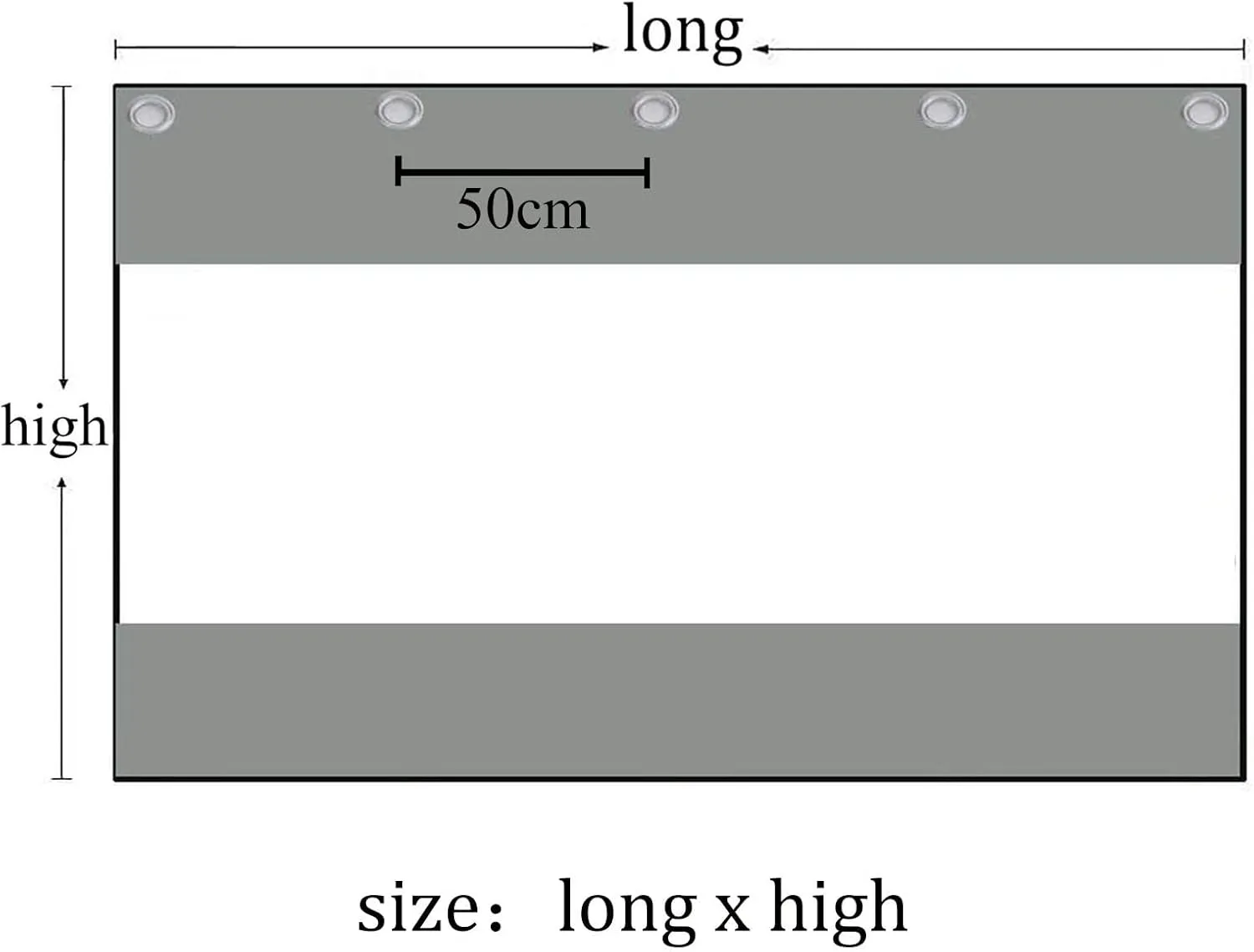 Clear Waterproof Cover Tarp with Grommets, Outdoor Tarpaulin Curtain Dustproof Rainproof Tarpaulin, Plant Rainproof Multi Purpose (Color : Clear, Size : 1.5x2.2m)