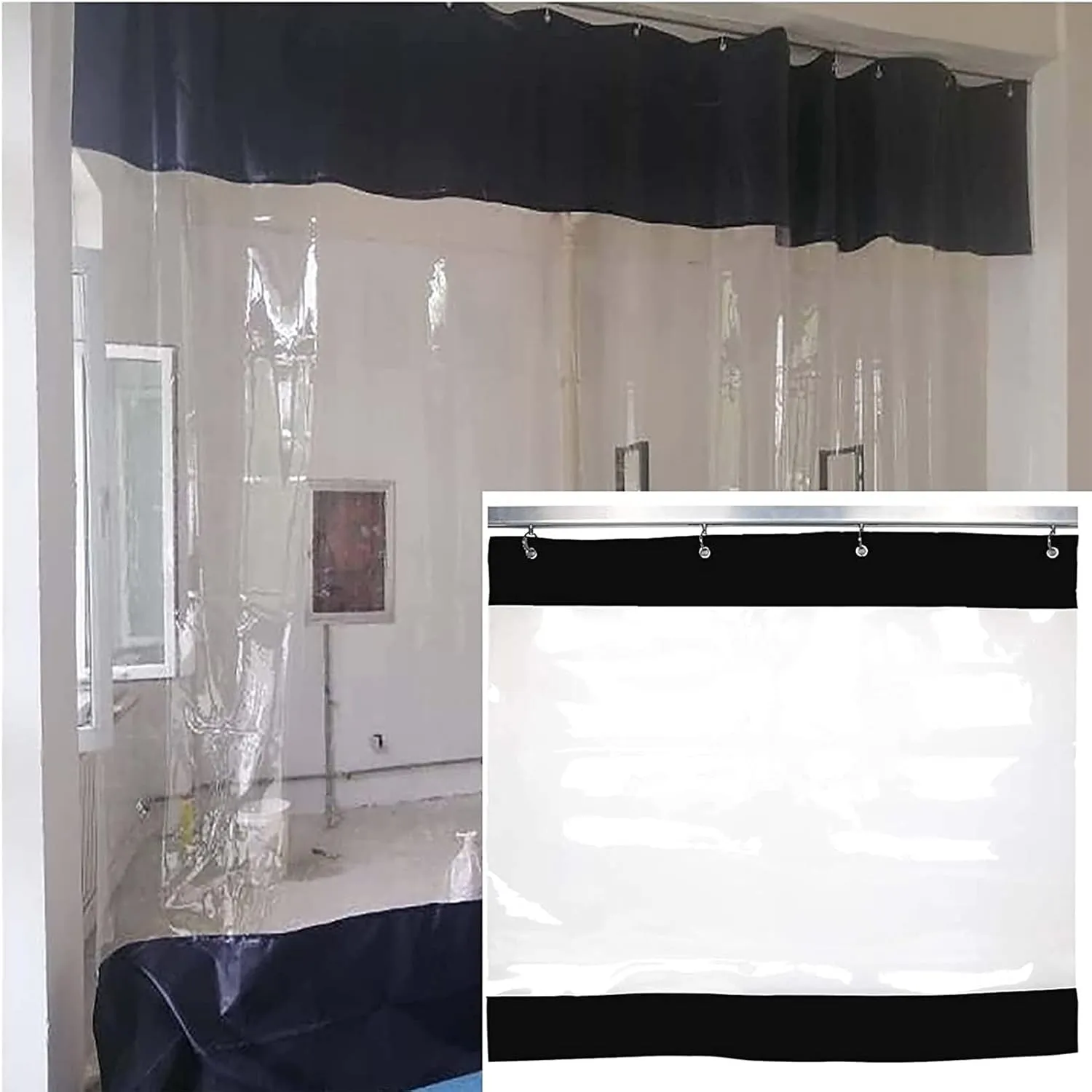 Clear Waterproof Cover Tarp with Grommets, Outdoor Tarpaulin Curtain Dustproof Rainproof Tarpaulin, Plant Rainproof Multi Purpose (Color : Clear, Size : 1.5x2.2m)