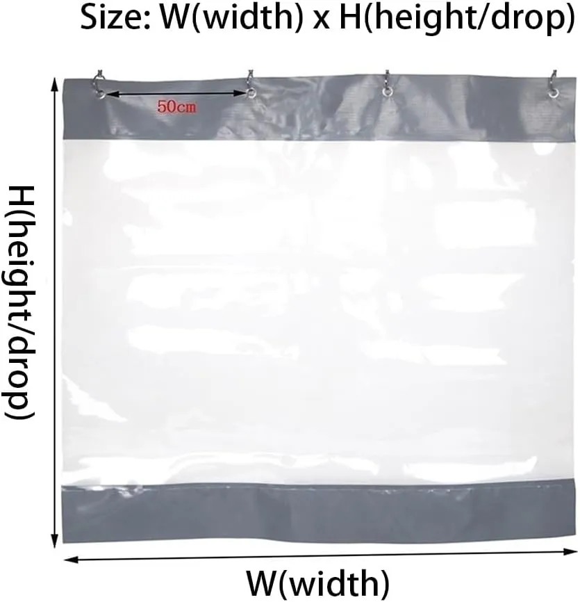 Clear Waterproof Outdoor Curtains, Industrial Vinyl Garage Divider Curtains, Tarp Doors Panels Rainproof for Wooden Gazebo Work Areas(1.8X2.5M/5.9x8.2FT)