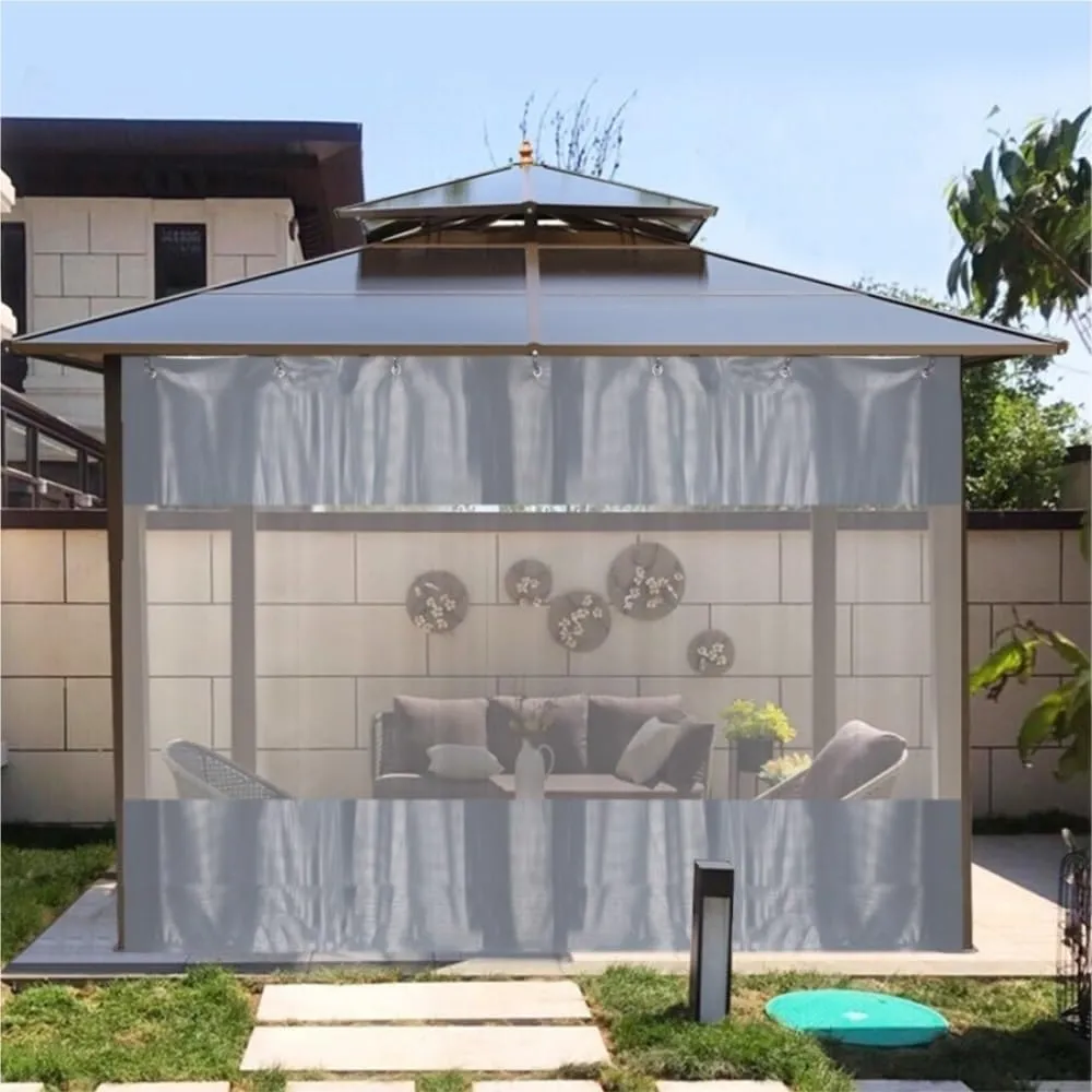 Clear Waterproof Outdoor Curtains, Industrial Vinyl Garage Divider Curtains, Tarp Doors Panels Rainproof for Wooden Gazebo Work Areas(1.8X2.5M/5.9x8.2FT)