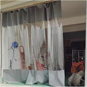 Clear Waterproof Outdoor Curtains, Industrial Vinyl Garage Divider Curtains, Tarp Doors Panels Rainproof for Wooden Gazebo Work Areas(1.8X2.5M/5.9x8.2FT)