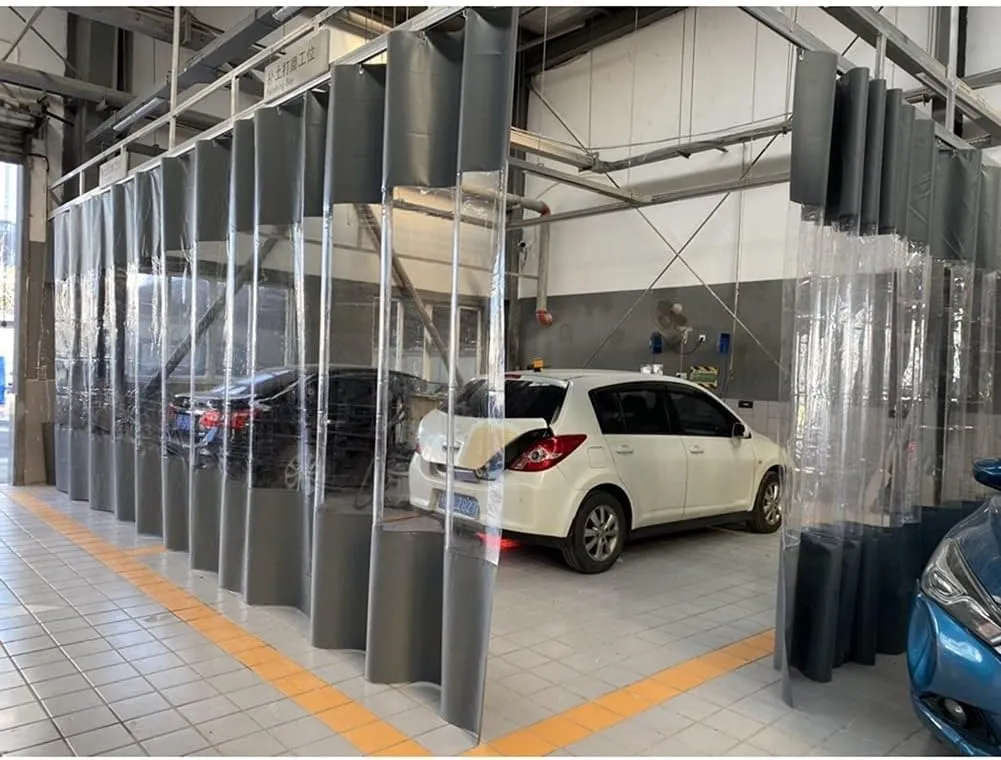 Clear Waterproof Outdoor Curtains, Industrial Vinyl Garage Divider Curtains, Tarp Doors Panels Rainproof for Wooden Gazebo Work Areas(1.8X2.5M/5.9x8.2FT)