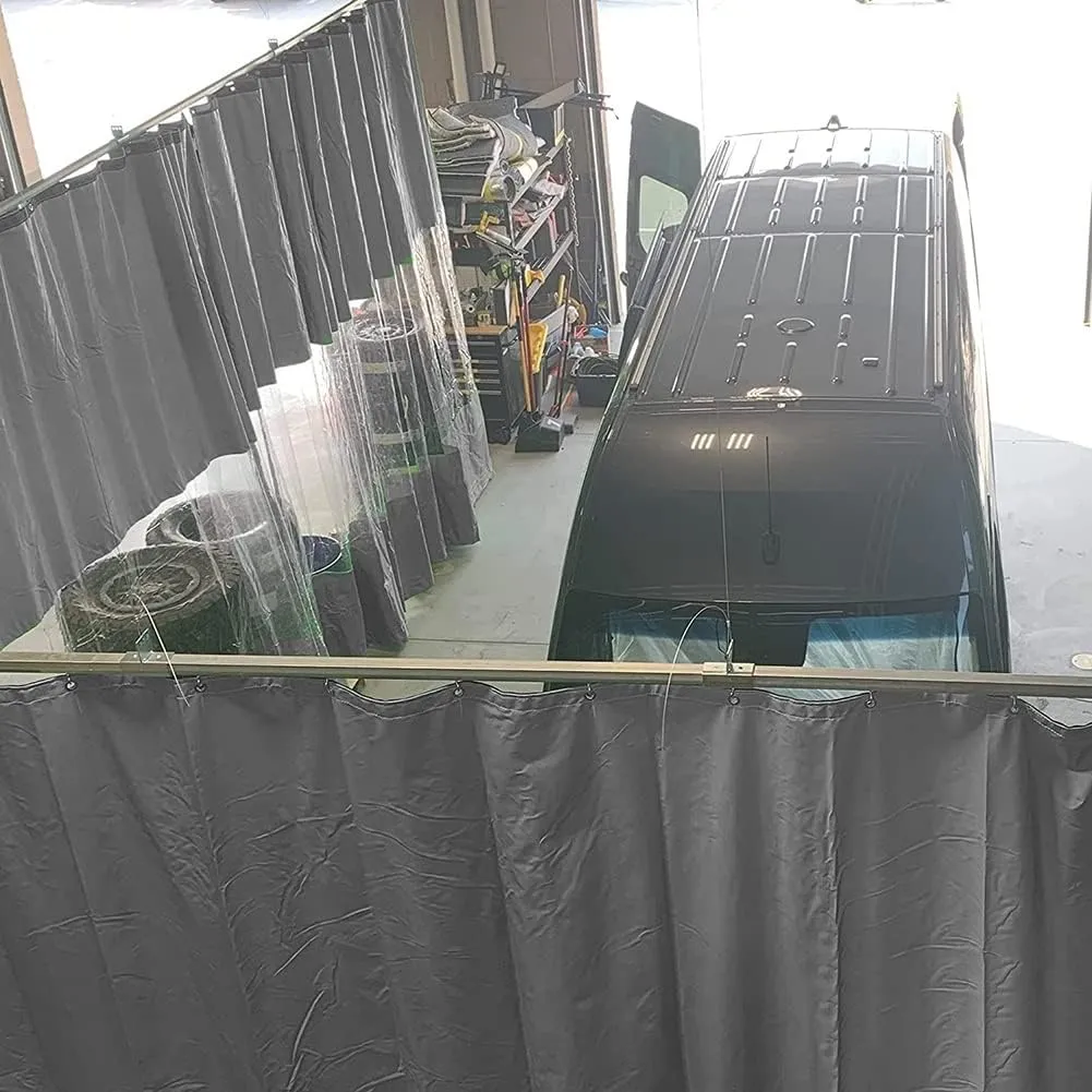 Clear Waterproof Outdoor Curtains, Industrial Vinyl Garage Divider Curtains, Tarp Doors Panels Rainproof for Wooden Gazebo Work Areas(1.8X2.5M/5.9x8.2FT)