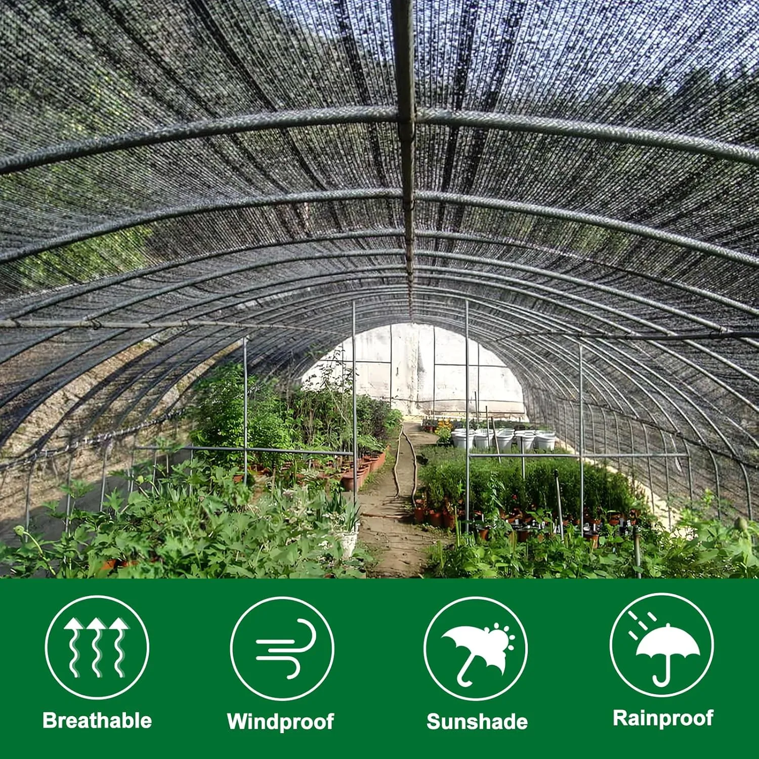 Cliselda 30% Black Shade Cloth for Garden, 10 x 50ft UV Resistant Mesh Tarp with Grommets, Durable Sun Shade Netting Sunblock Fabric Plants Cover for Greenhouse, Vegetables and Patio