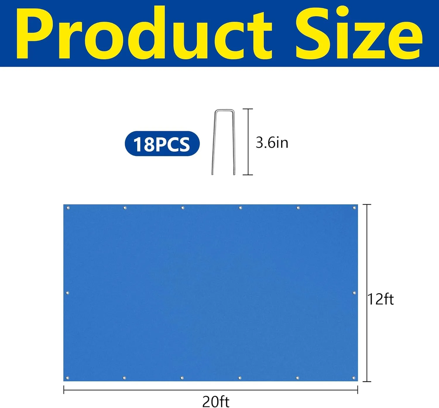 codree 20 x 12 Ft Rectangular Pool Ground Cloths, Waterproof PE Swimming Pool Liner Pad, Heavy Duty Above Ground Pool Mat Protector Tarp with Stakes for Pools Bottom Prevents Punctures