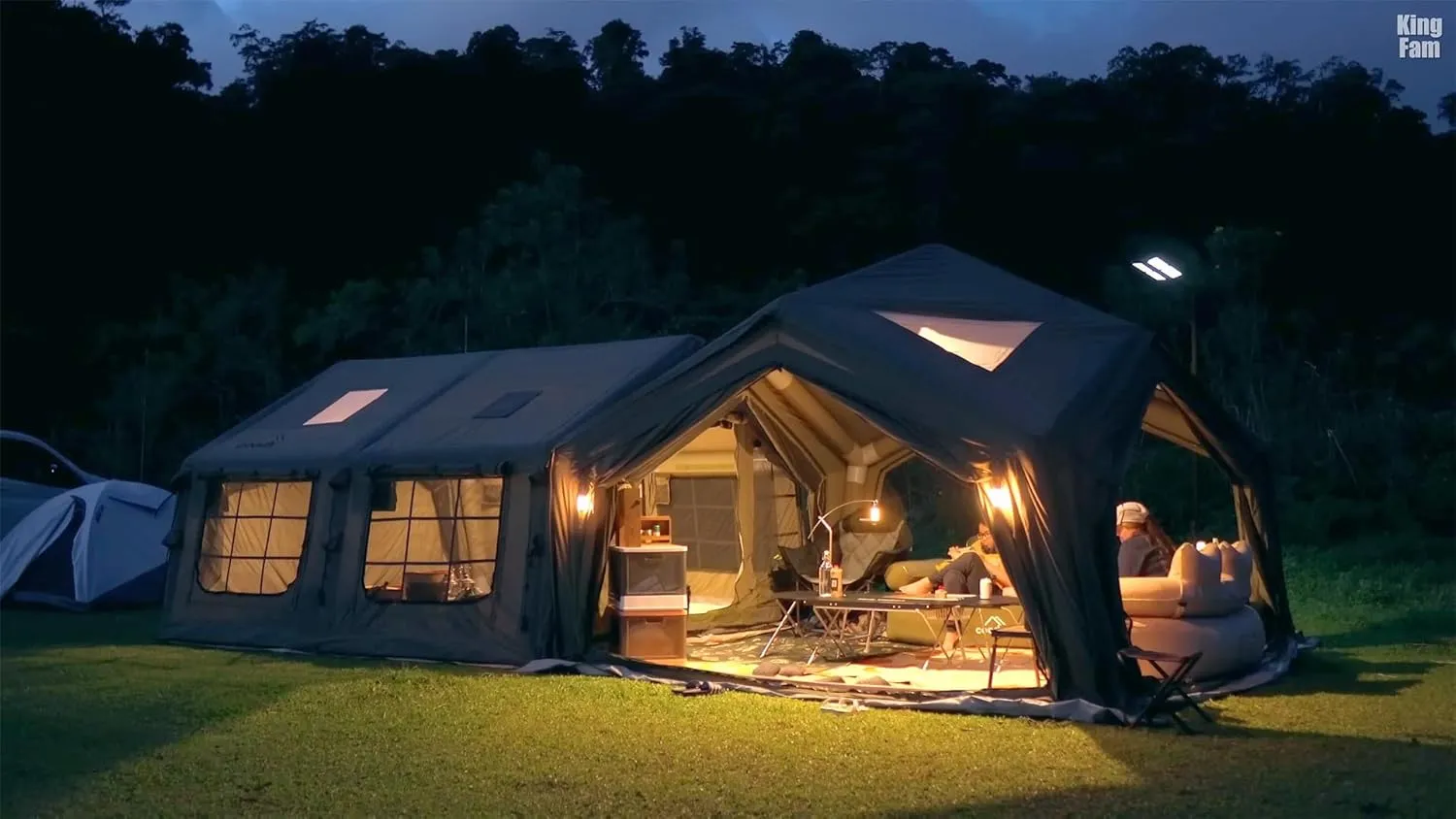 Coody | Rbm Outdoors Koala/Hub/Octopus Inflatable Tents for Camping with Stove Jack, 2/8/10 Person Luxury Canvas Blow Up Tent, 2 Room, Easy Setup Casa de Campaña, Large Inflatable House with Pump