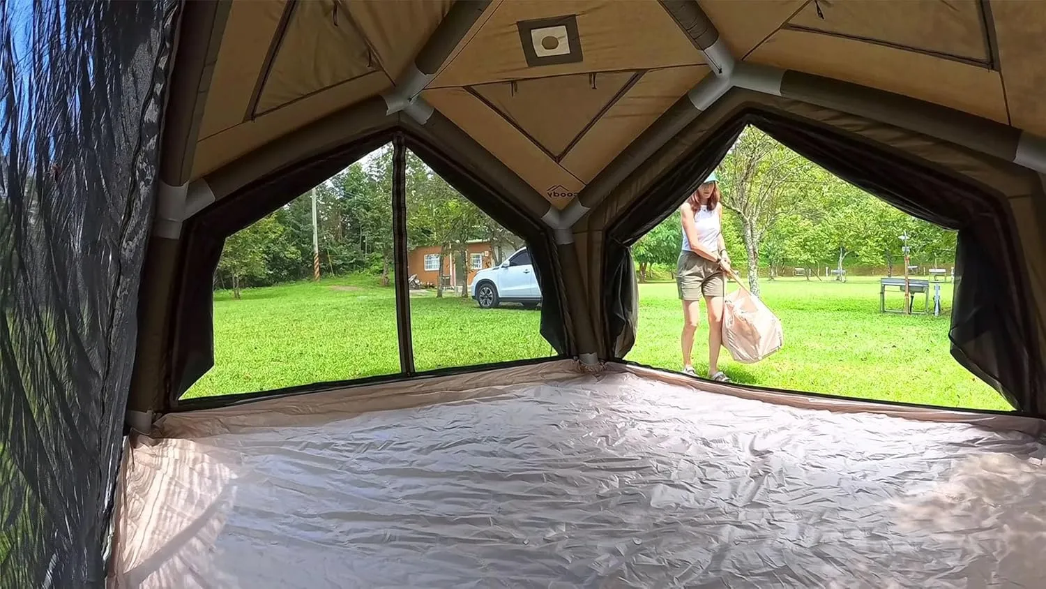 Coody | Rbm Outdoors Koala/Hub/Octopus Inflatable Tents for Camping with Stove Jack, 2/8/10 Person Luxury Canvas Blow Up Tent, 2 Room, Easy Setup Casa de Campaña, Large Inflatable House with Pump