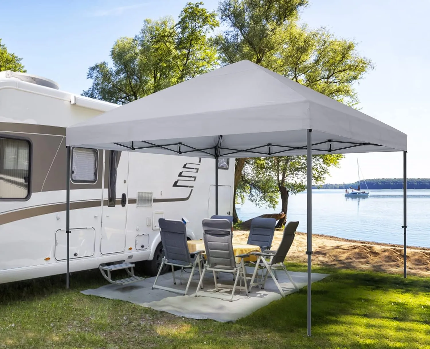 COOSHADE Easy Pop Up Tent 8x8Ft(Grey)