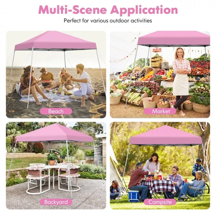 Costway 10x10 ft Pop-Up Canopy Tent with Carry Bag - Suitable for Camping, Parties, and Backyard