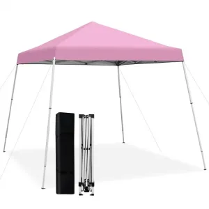 Costway 10x10 ft Pop-Up Canopy Tent with Carry Bag - Suitable for Camping, Parties, and Backyard
