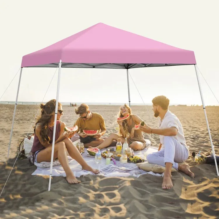 Costway 10x10 ft Pop-Up Canopy Tent with Carry Bag - Suitable for Camping, Parties, and Backyard