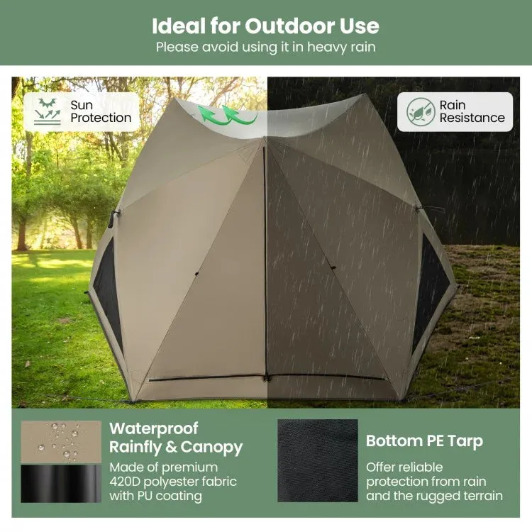 Costway Outdoor Pop-Up Beach Tent for Family with Waterproof Skylight - Suitable for Beach, Camping, and Travel