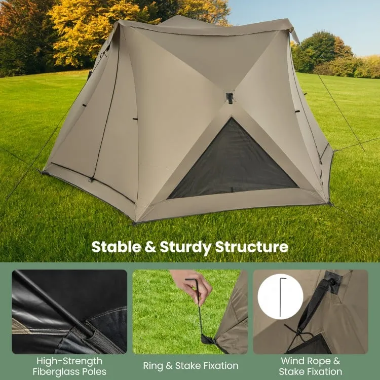 Costway Outdoor Pop-Up Beach Tent for Family with Waterproof Skylight - Suitable for Beach, Camping, and Travel