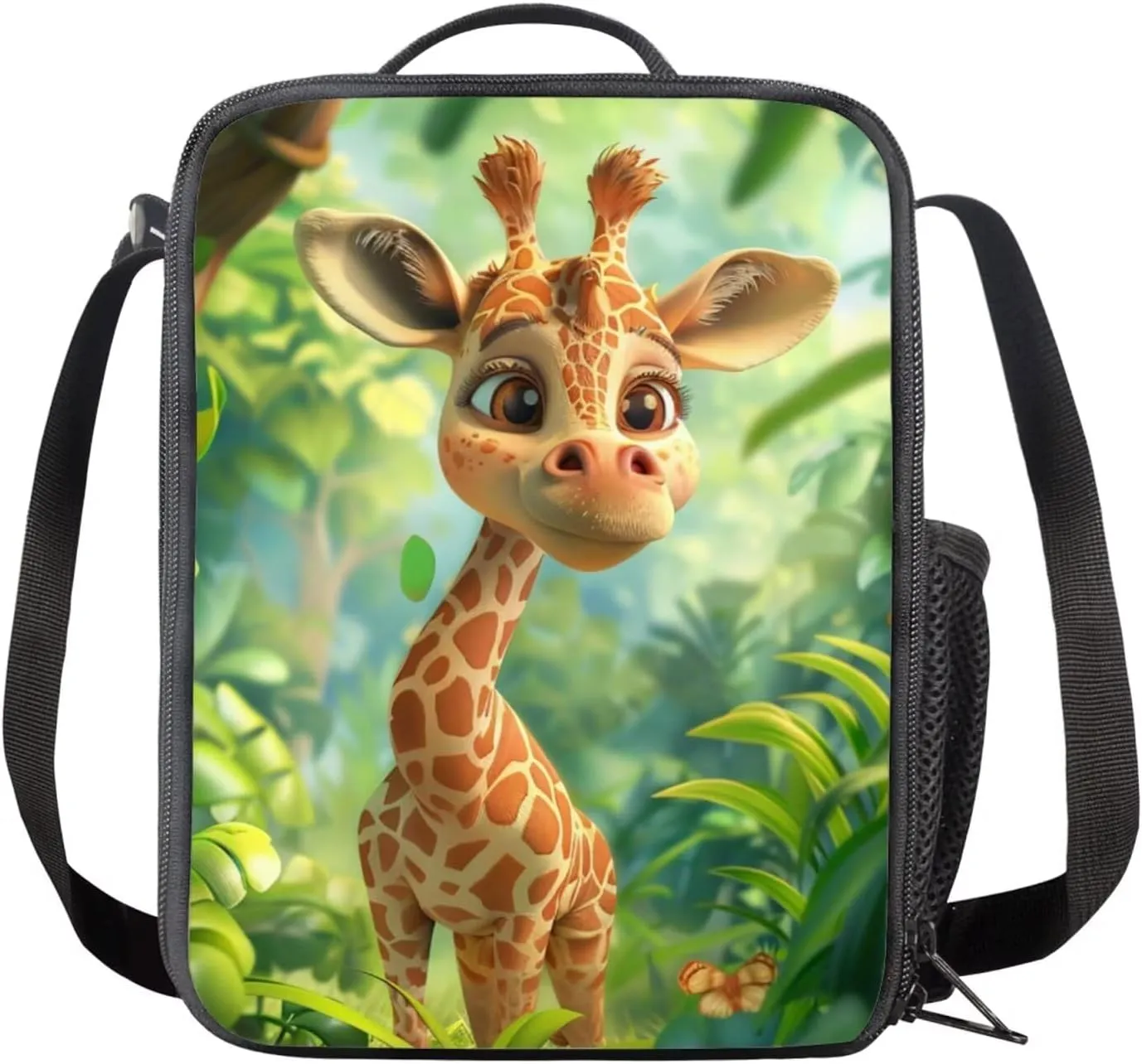 Cute Giraffe Backpack for Girls Boys Backpack with Lunch Box and Large Pencil Pouch 3Pcs Set 15" Sturdy Bookbag with Front Pocket for School Kids Lightweight Kindergarten School Bag