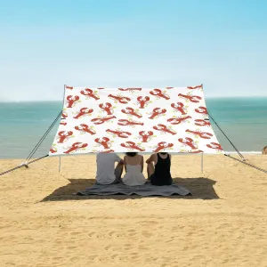 Cute Lobster Beach Camping Tent Sun Shelter for Whole Family, Beach Shade Canopy with UPF50  UV Protection,Easy Set Up and Carry,Outdoor Shade for Trips, Fishing, Backyard Fun Picnics