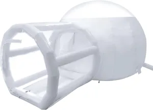 D-Ring Single Tunnel Inflatable Bubble Tent, Transparent Bubble House Sports Tent Instant Tent Shelter Outdoor Bubble Tent w/Blower for Indoor/Outdoor Family Backyard Camping, 3-5 Adults Tent