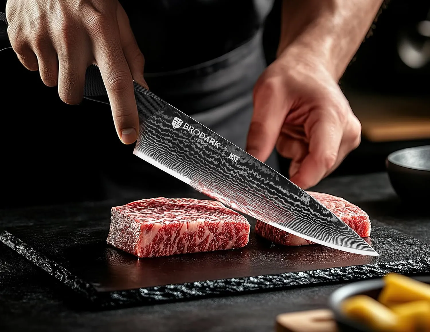 Damascus Chef Knife 8 Inch: Ultra Sharp Kitchen Knife, Japanese Knife with Full-Tang Ergonomic Handle, Cooking Knife for Home, Restaurant (Dark Horse Series)