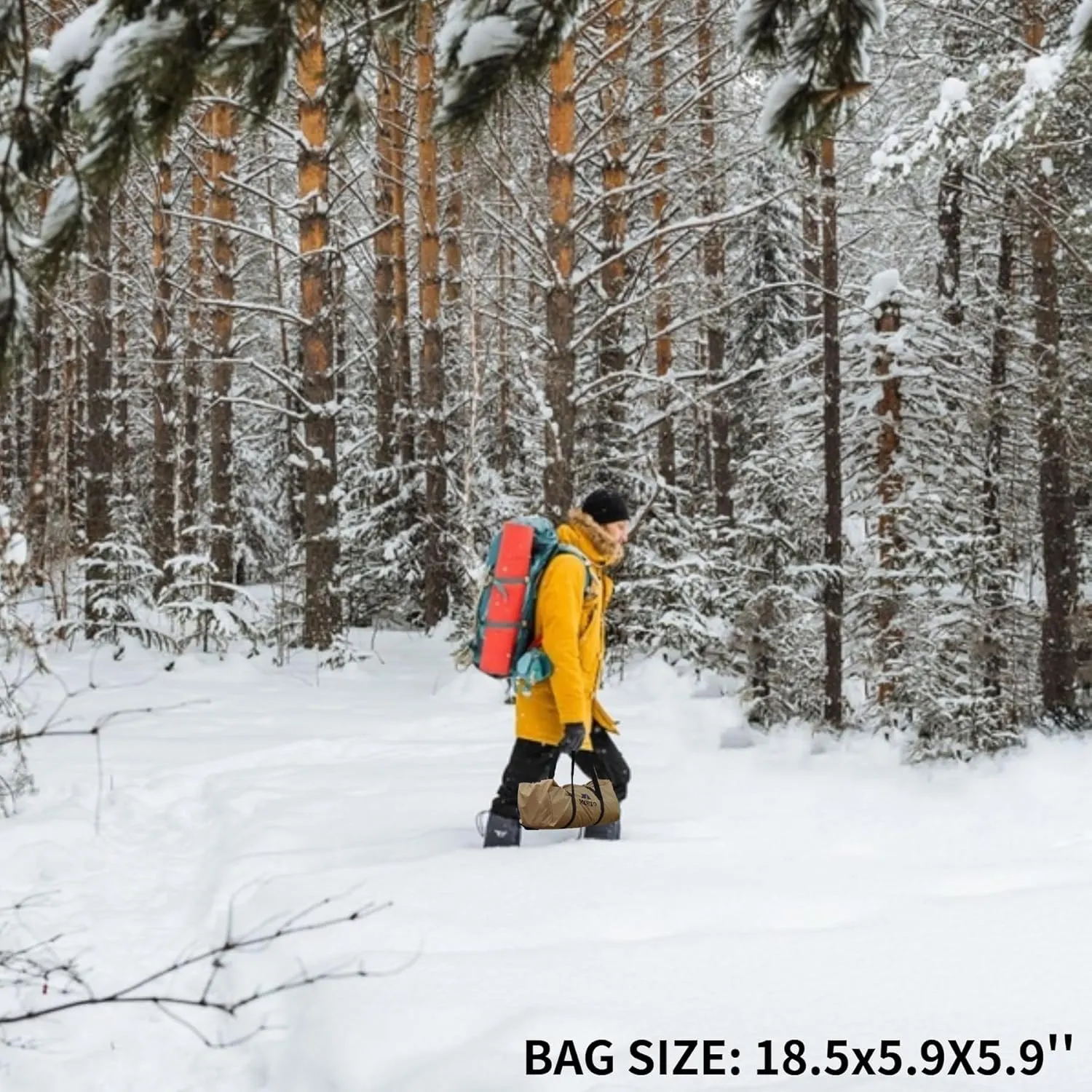 DANCHEL OUTDOOR HT02 4 Season Hot Tent With Stove Jack - Waterproof Yurt for 1-3 Person Backpacking, 6.6lbs, 210T Rip-Stop Polyester, Brown, 10.5ft/3m Diameter
