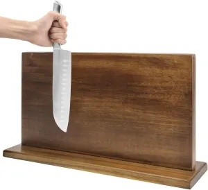DAWNTREES Large Magnetic Knife Holder, Wooden 16 Inch Double-sided Magnetic Knife Block Kitchen Counter Universal Knife Display Rack Multifunctional Storage