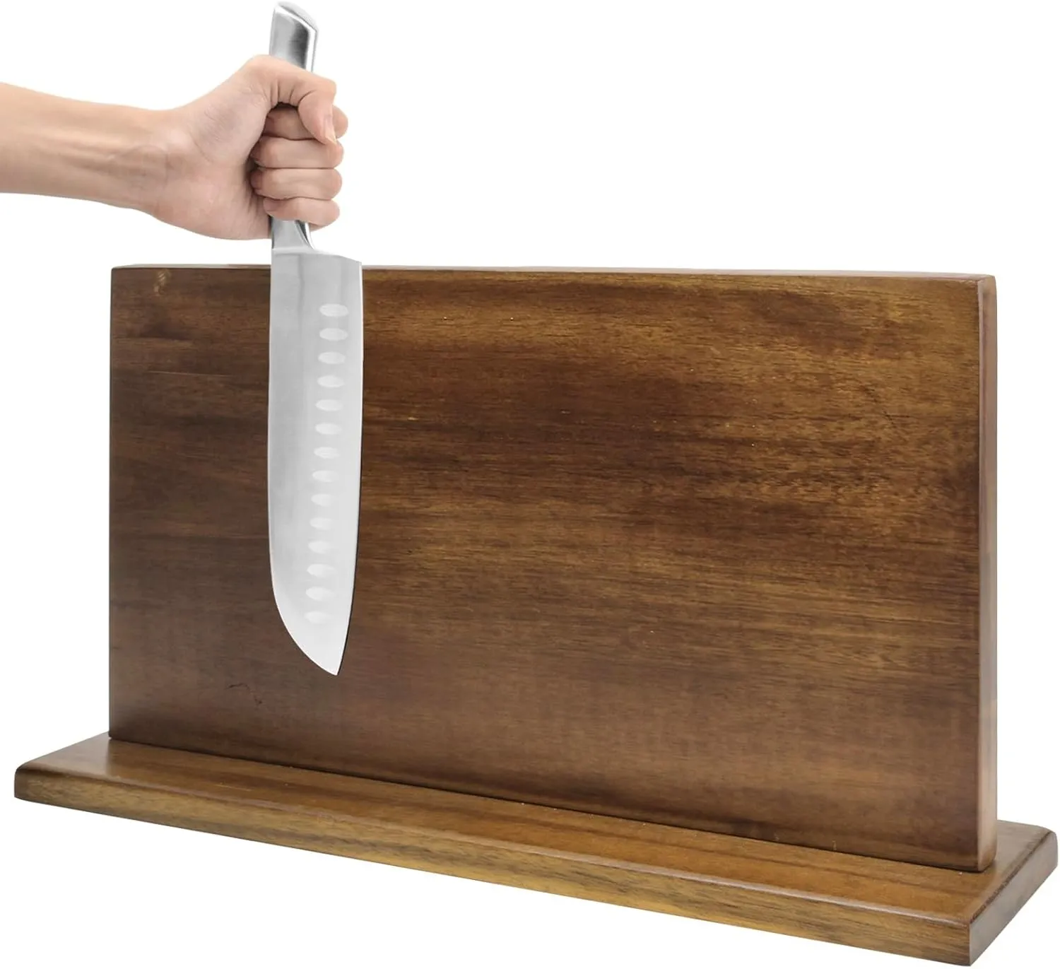 DAWNTREES Large Magnetic Knife Holder, Wooden 16 Inch Double-sided Magnetic Knife Block Kitchen Counter Universal Knife Display Rack Multifunctional Storage