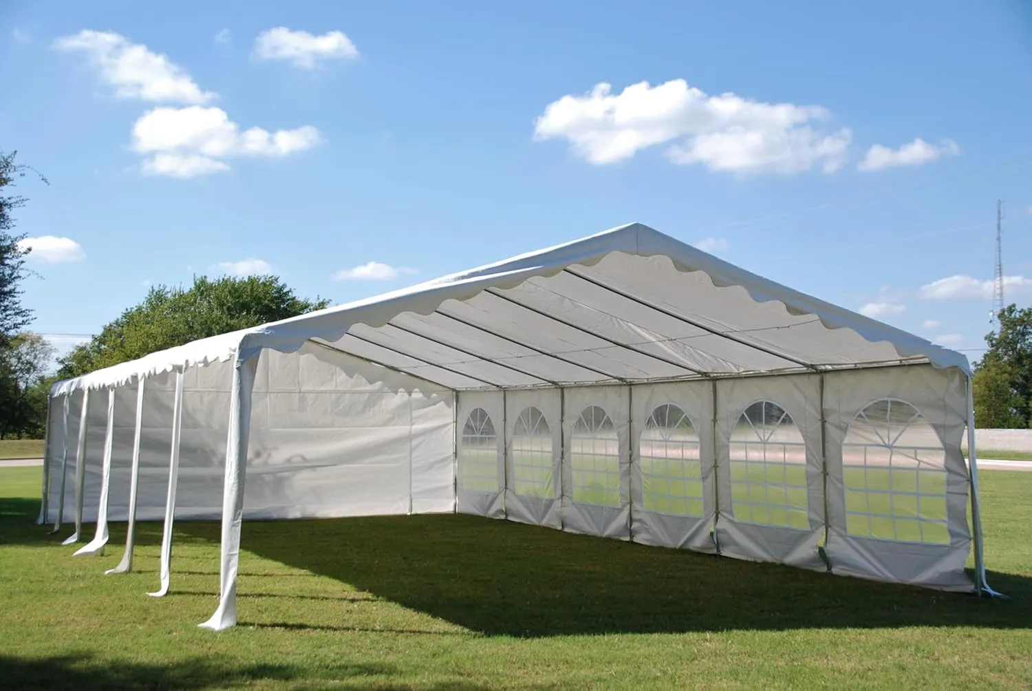 Delta 40'x20' Budget PE Tent Including 3 Long Storage Bags for Parties,Paty Tent,Outdoor Canopy,Carpas para Fiestas, Wedding Tent with Waterproof Top & Removable Sidewalls for Patio Outdoor Events