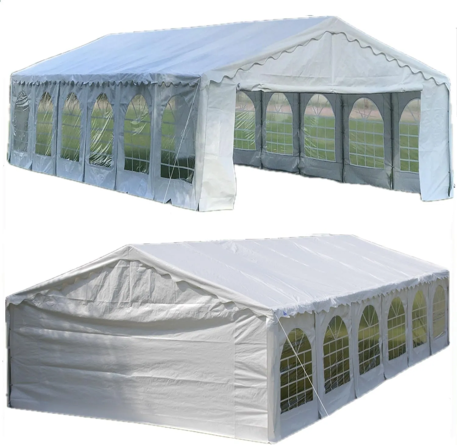 Delta 40'x20' Budget PE Tent Including 3 Long Storage Bags for Parties,Paty Tent,Outdoor Canopy,Carpas para Fiestas, Wedding Tent with Waterproof Top & Removable Sidewalls for Patio Outdoor Events