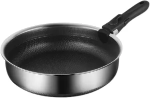 Detachable Handle Pot, 316 Stainless Steel Flat Bottom Pot, Outdoor Portable Folding Pot, Non Stick Frying Pan, Outdoor Cooking Utensils (24cm)
