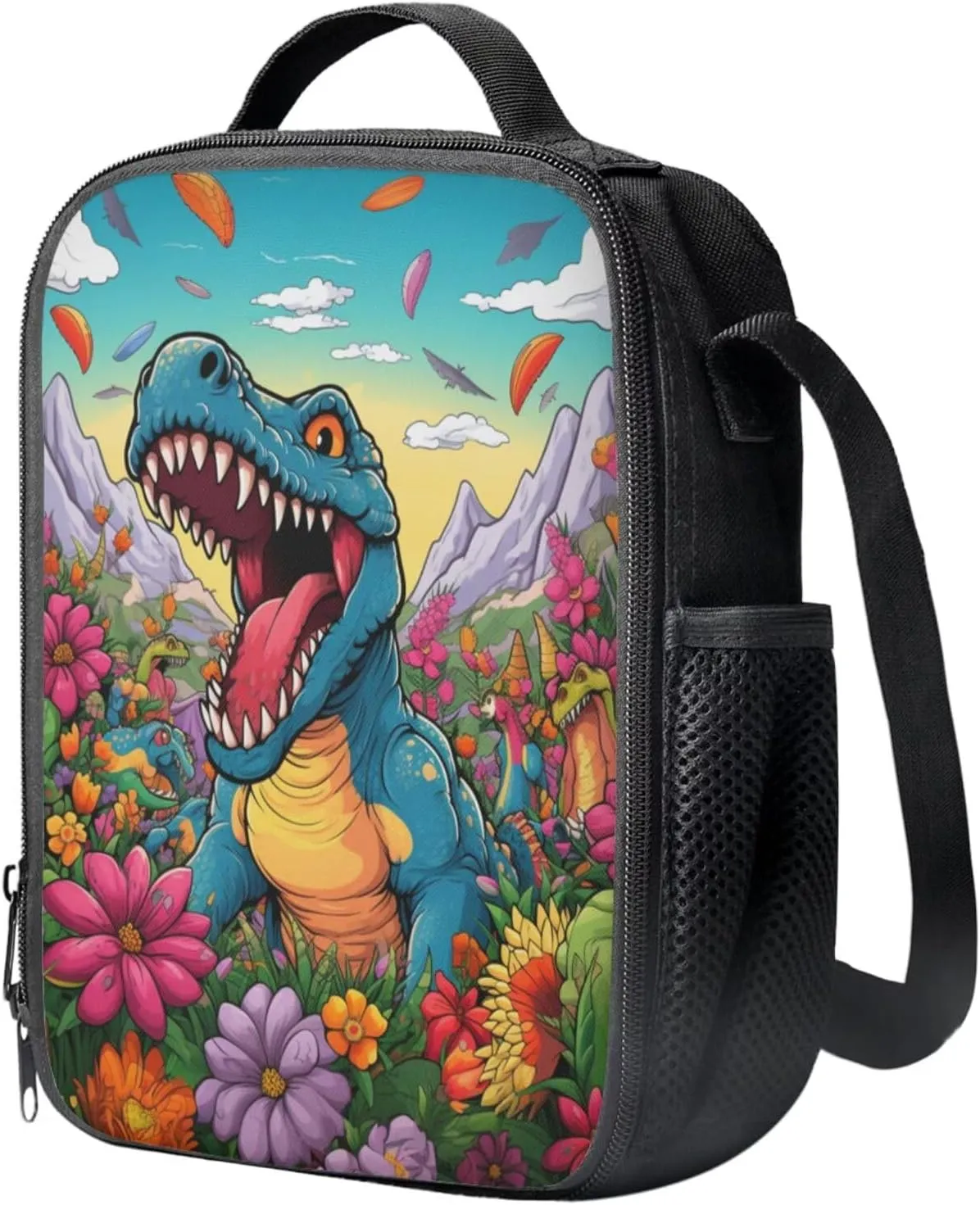 Dinosaur Backpack for Boys Kids Backpack with Lunch Box and Soft Pencil Pouch 3 Pcs Set 15" Large Capacity Bookbag with Front Pocket for School Lightweight School Bag for Kindergarten Boy