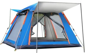 Dome Camping Tent for 3-5 People, 4-Season Waterproof, Anti-UV, Windproof Double Layer Family Tent for Hiking, Fishing, and Outdoor Camping