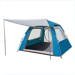 Dome Tent, Pop Up Tents for 5-8 Person Automatic Opening Double Layer Tent, Camping Tents with Porch for Hiking Camping Outdoor,Blue (Green) (Blue)