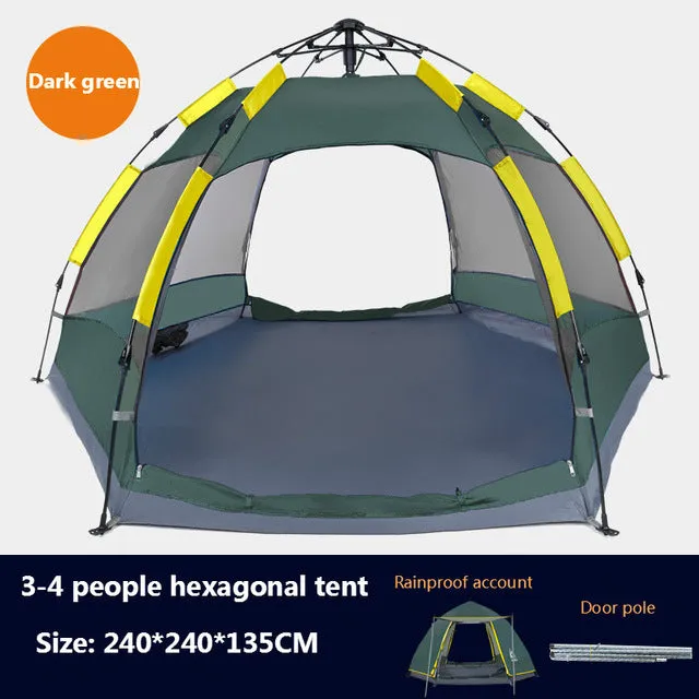 Double Recreation Large Hewolf 3-8 Privacy-focused Person Party Automatic Tent Functional Quick Layer Tent Open Beach Camping Tents Family Outdoor Awning