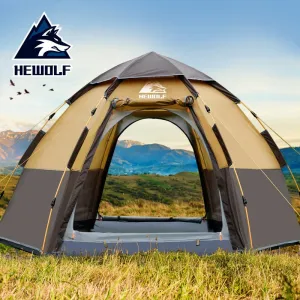 Double Recreation Large Hewolf 3-8 Privacy-focused Person Party Automatic Tent Functional Quick Layer Tent Open Beach Camping Tents Family Outdoor Awning